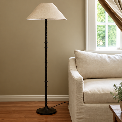 Black Iron Hammered Floor Lamp Base