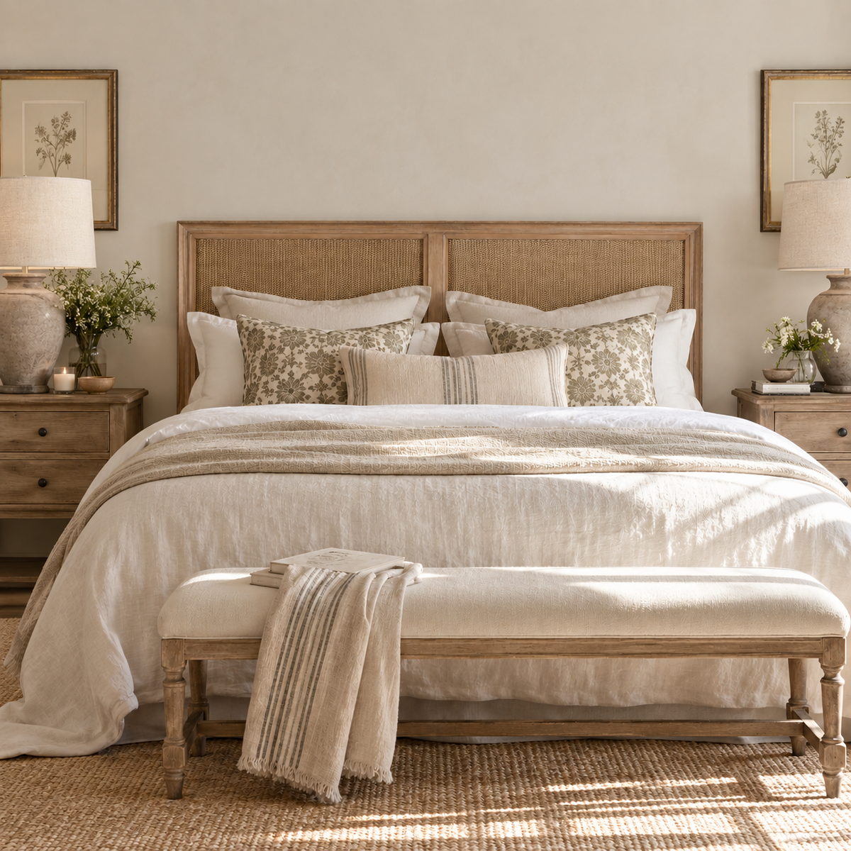 Margot Rattan & Timber King Bedhead - In Stock & Ready To Ship