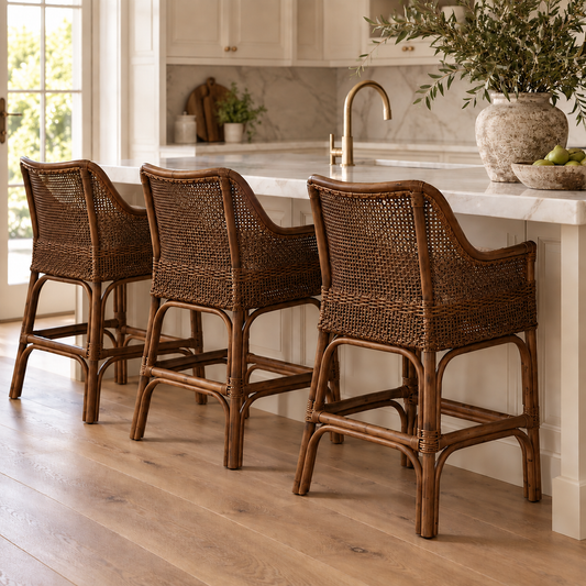 Raffles Rattan Bar Stool | In Stock & Ready To Ship
