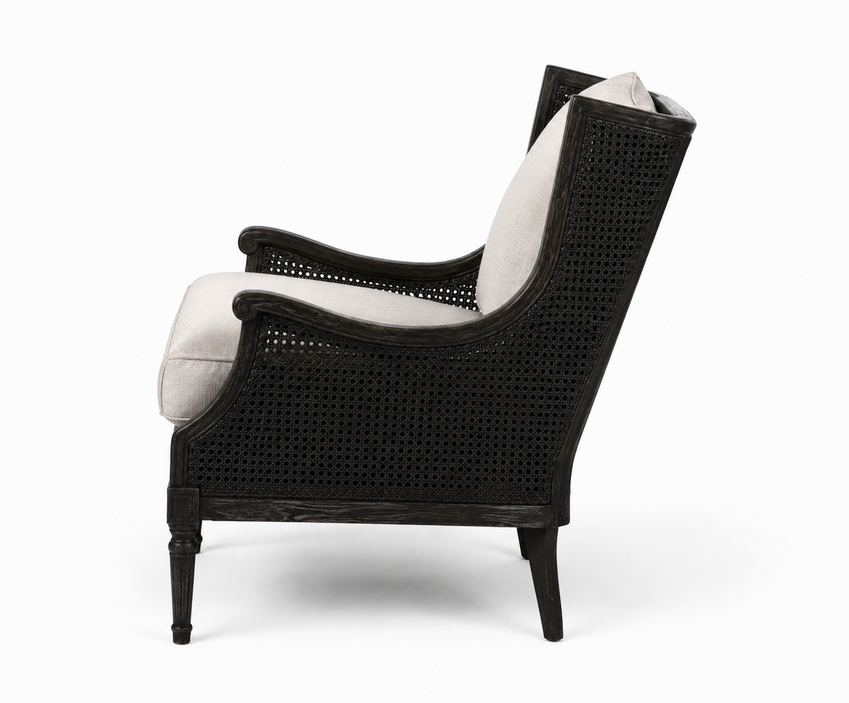 Chester Rattan & Timber Black Occasional Chair | Pre Order Now | Arriving November