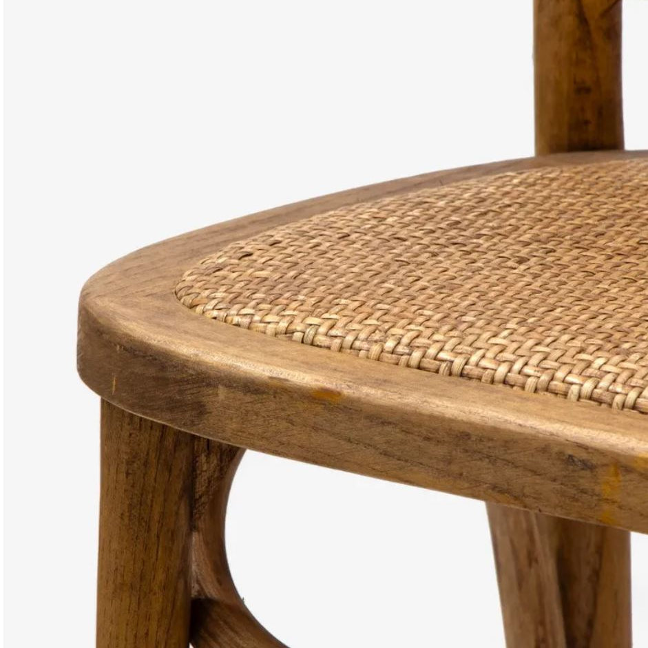 Drew Oak & Rattan Bar Stool