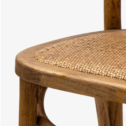 Drew Oak & Rattan Bar Stool