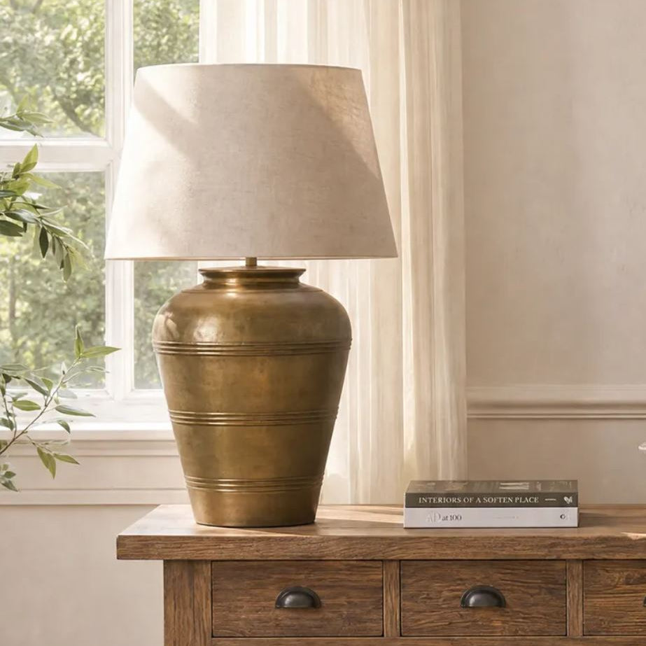 Eva Antique Gold Hammered Lamp Base | In Stock & Ready To Ship