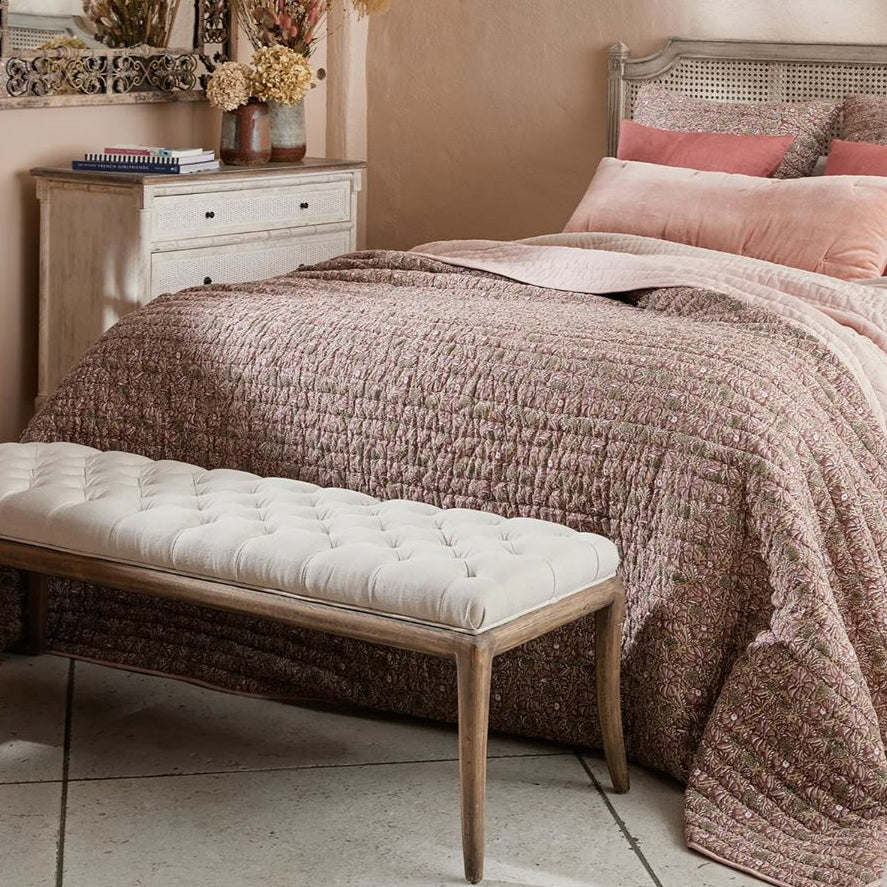 Florence Linen & Timber Stool