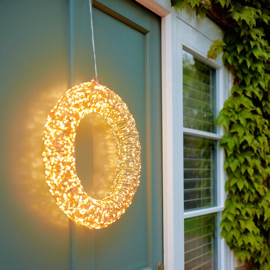 Elevate your space with the Copper Galaxy Wreath, a stunning 40cm centerpiece that combines cosmic inspiration with warm metallic tones. Its intricate design adds depth and elegance to any wall, creating a captivating focal point that draws the eye. Perfect for adding a touch of modern sophistication, this wreath transforms your home décor with its unique blend of artistry and style.