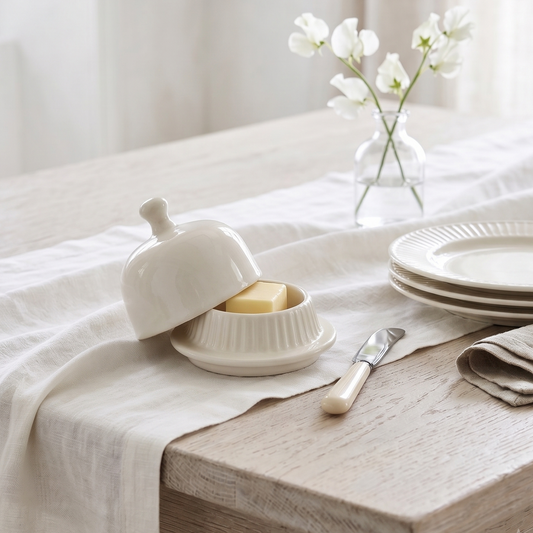Hand Crafted Ceramic Glazed Butter Dish With Lid