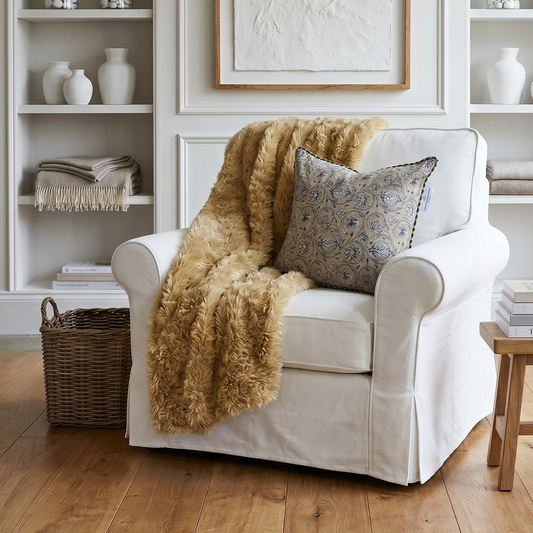 Faux Fur Honey Throw