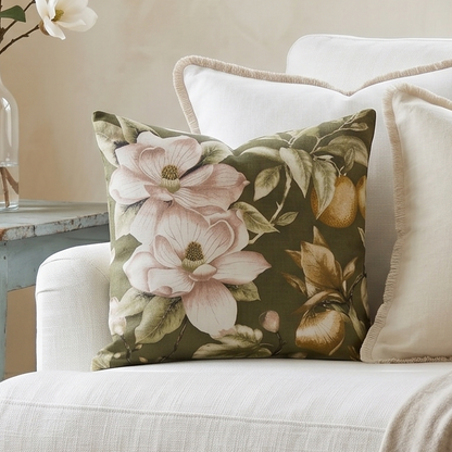 Magnolia & Fig Linen Cushion 50cm x 50cm