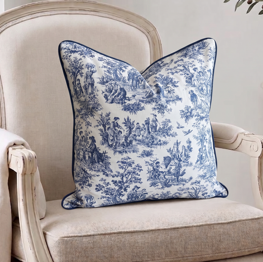 Classic Blue & White Toile Cushion