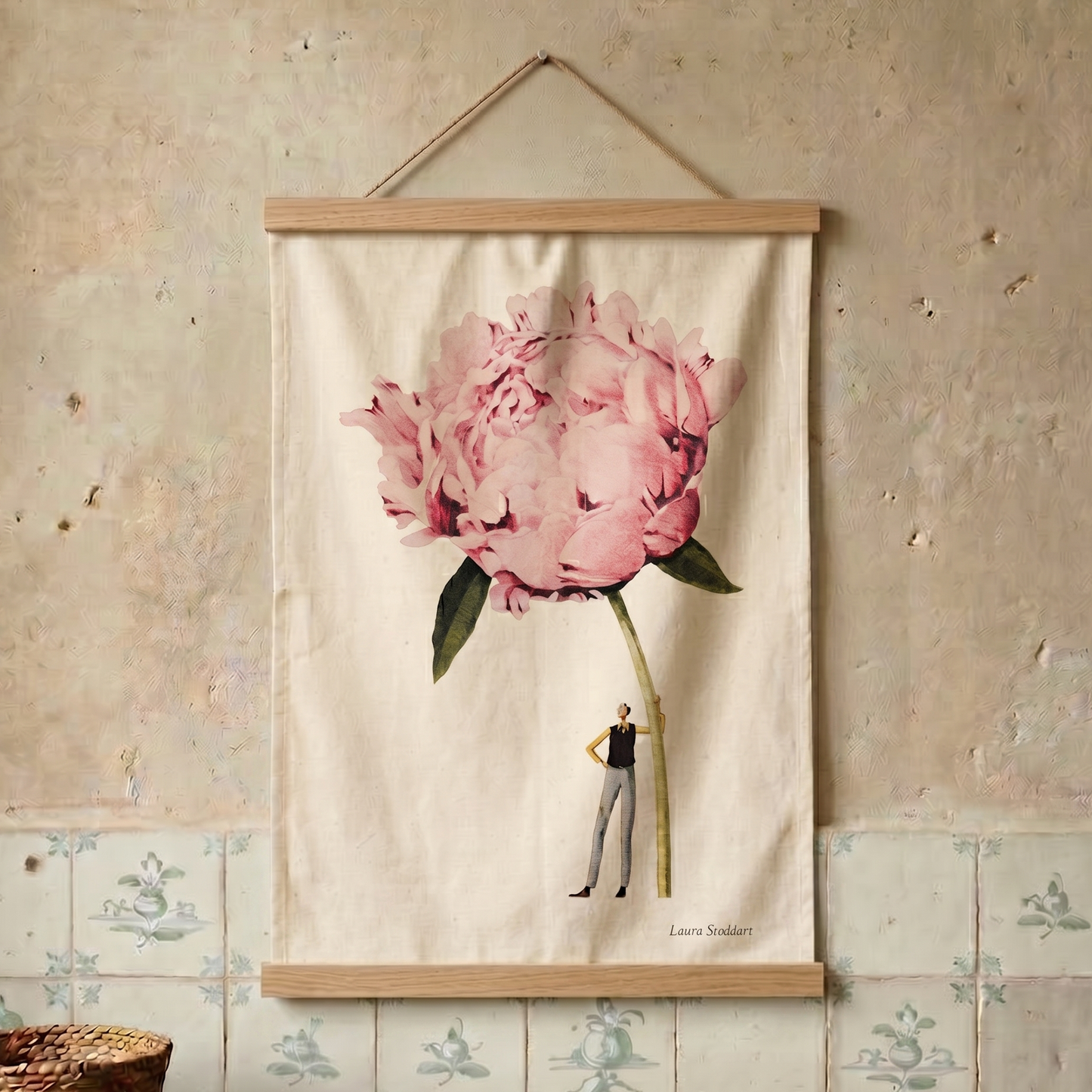 Laura Stoddart Pink Flowers In Bloom Tea Towel