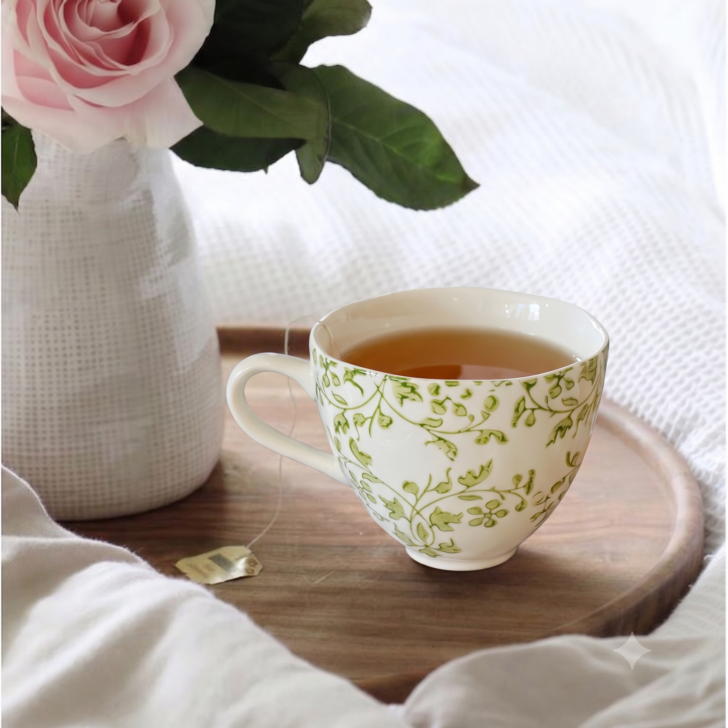 Florentine Green Verde Hand Painted Cup