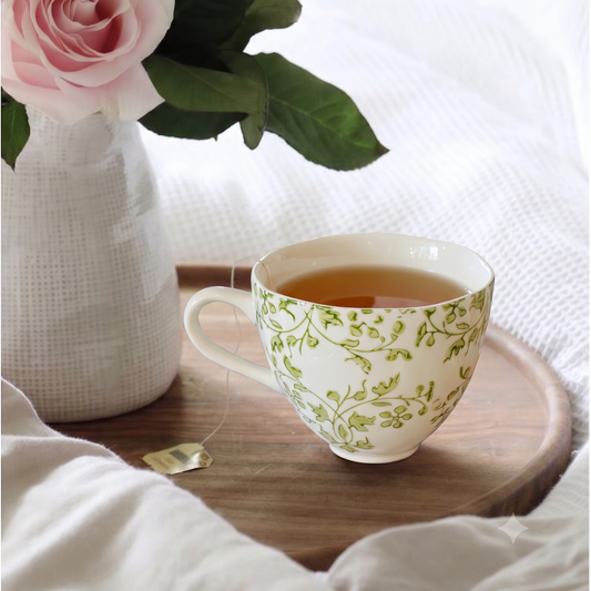 Florentine Green Verde Hand Painted Cup