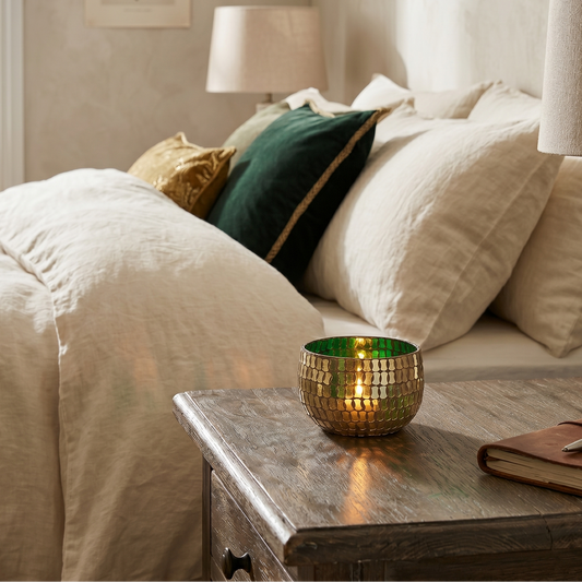 Mosaic Bronze & Green Votive - Small