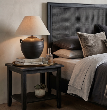 Camille Black Table Lamp & Shade