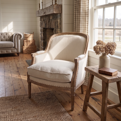 Beckett Studded Linen Chair