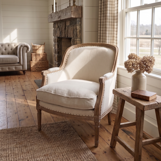 Beckett Studded Linen Chair