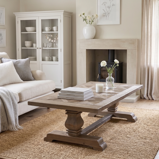 Parco Reclaimed Elm Parquet Rectangle Coffee Table