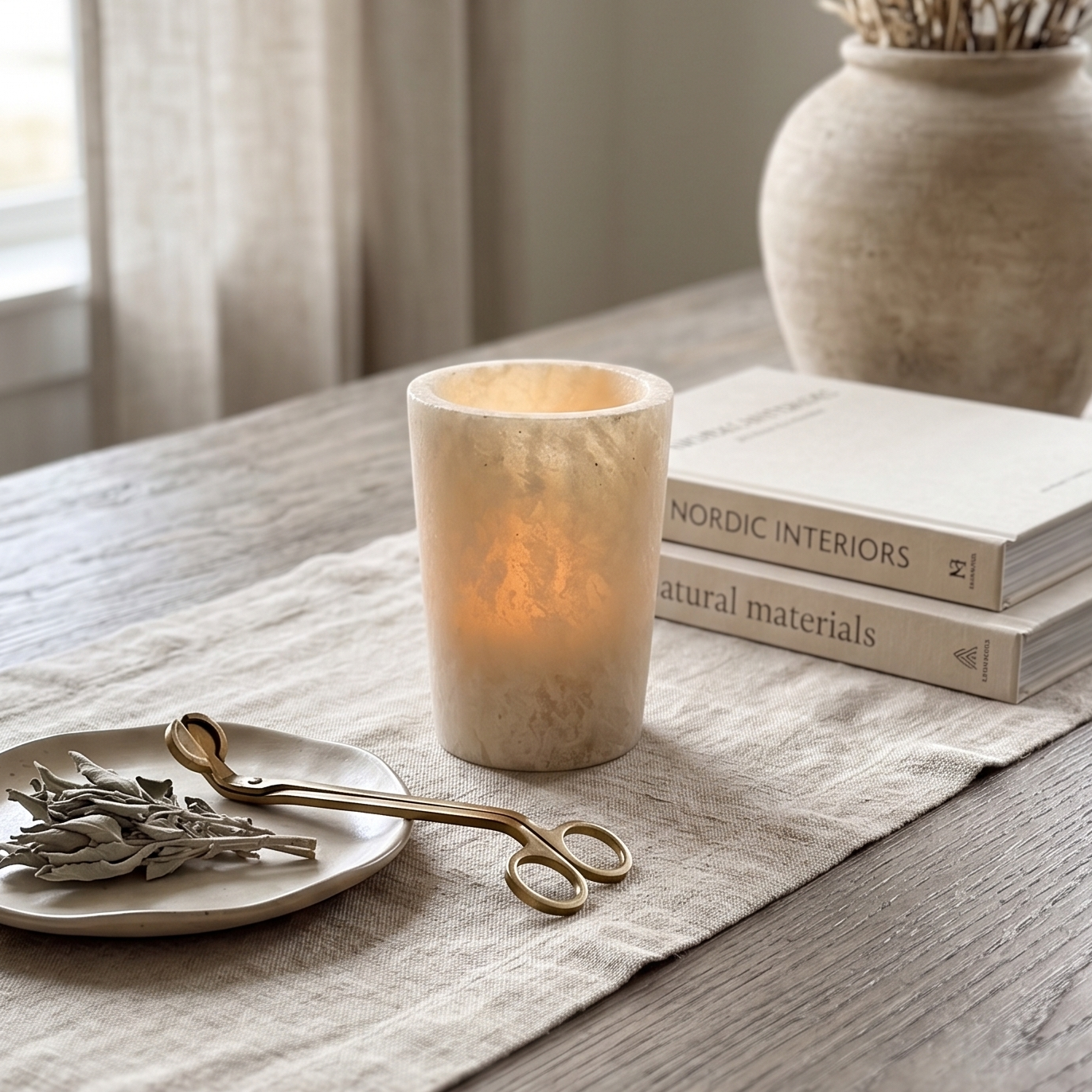 Hand-carved Chahaya Onyx Candle Holder