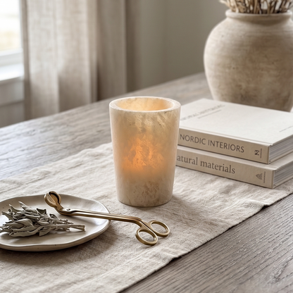 Hand-carved Chahaya Onyx Candle Holder