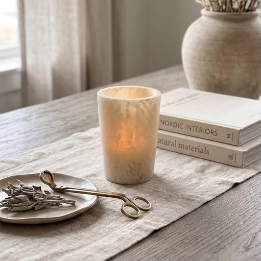 Hand-carved Chahaya Onyx Candle Holder