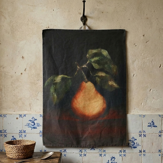 Raphael Single Pear Vintaged 100% French Linen Tea Towel