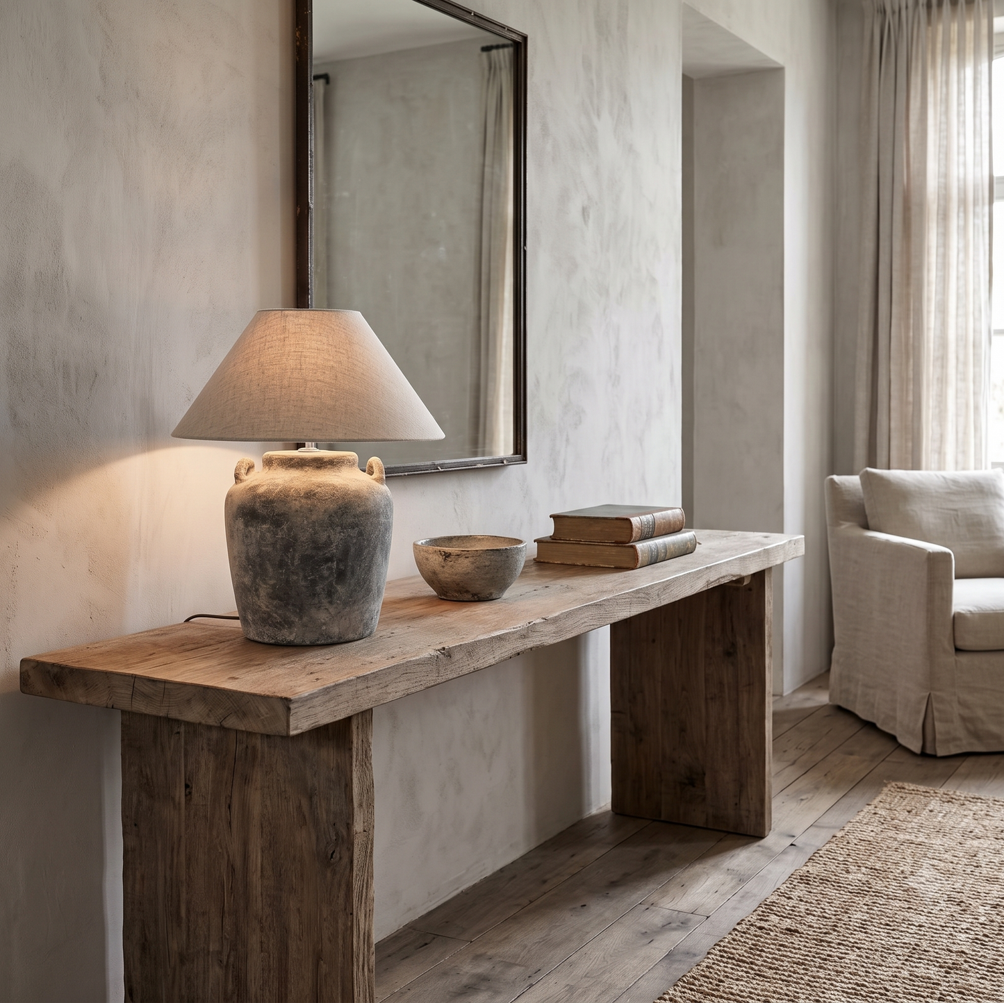 Emilia Aged Grey Terracotta Large Lamp Base - In Stock & Ready To Ship