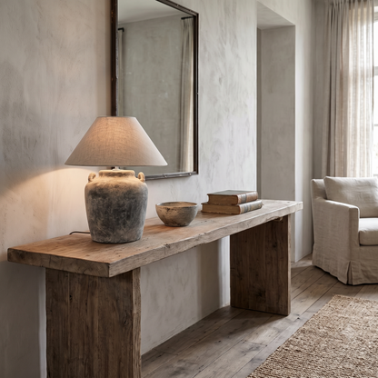 Emilia Aged Grey Terracotta Large Lamp Base - In Stock & Ready To Ship