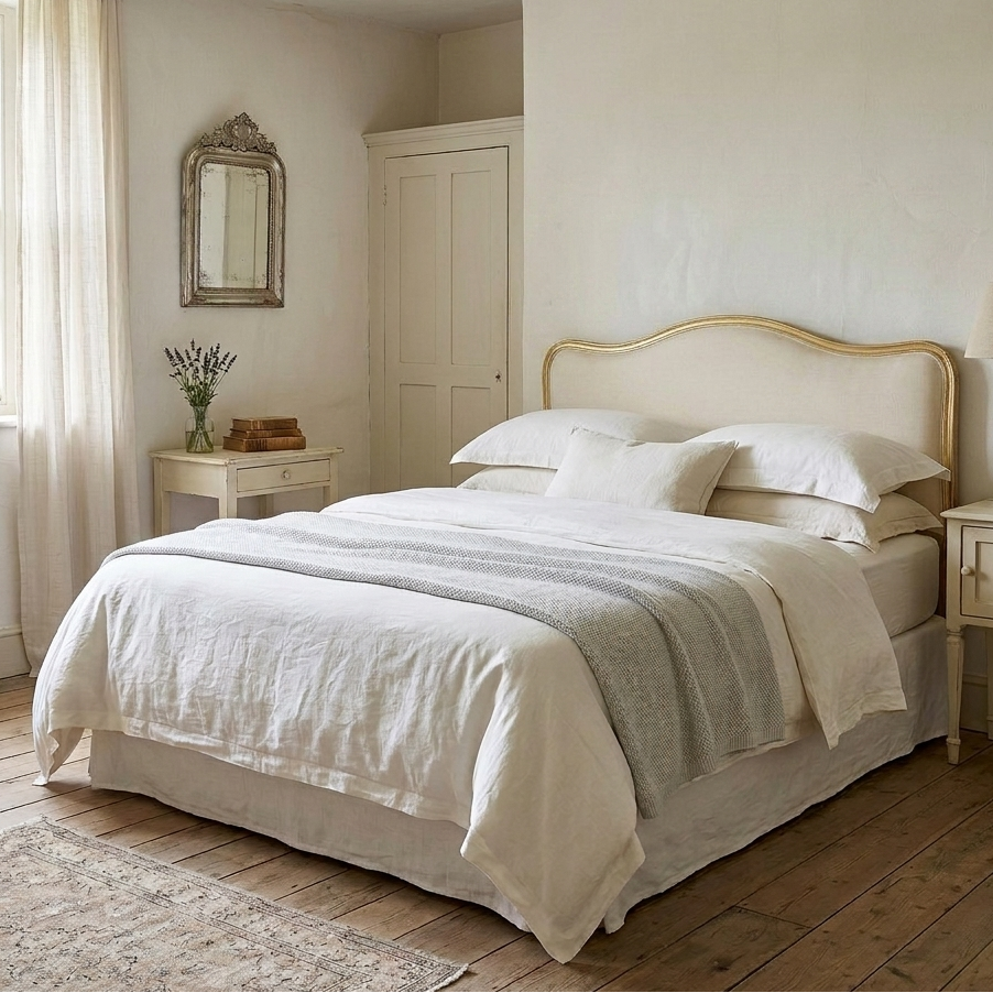 Ella Linen & Oak Upholstered Bed Head - Pre Order