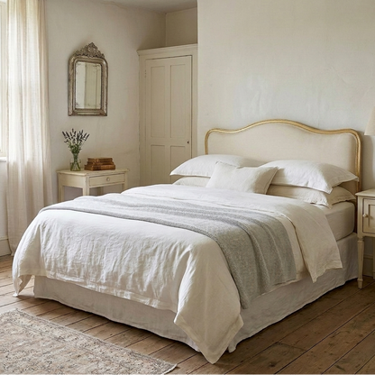 Ella Linen & Oak Upholstered Bed Head - Pre Order