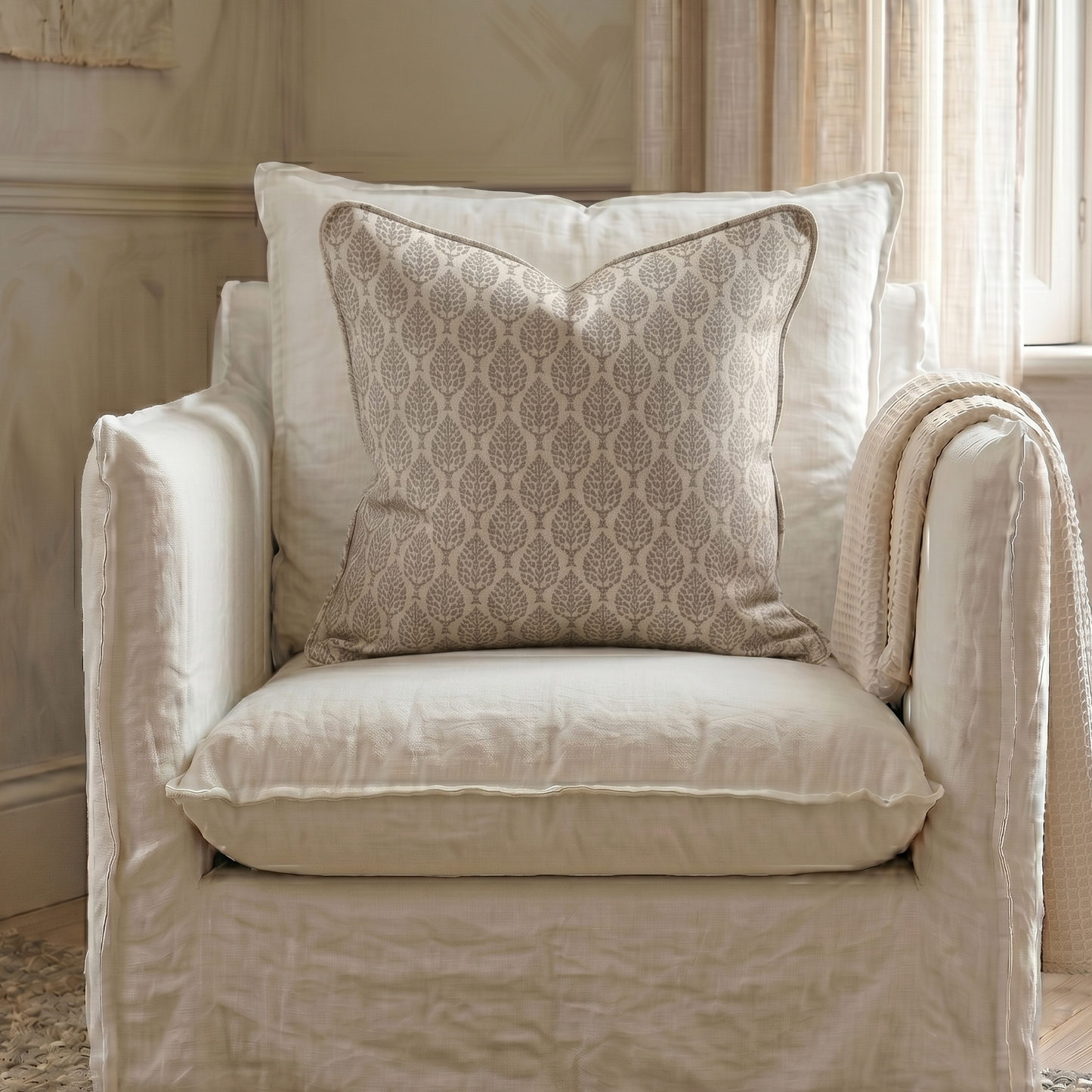 Taupe Kemble Patterned Cushion 50cm x 50cm