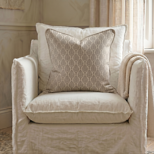 Taupe Kemble Patterned Cushion 50cm x 50cm
