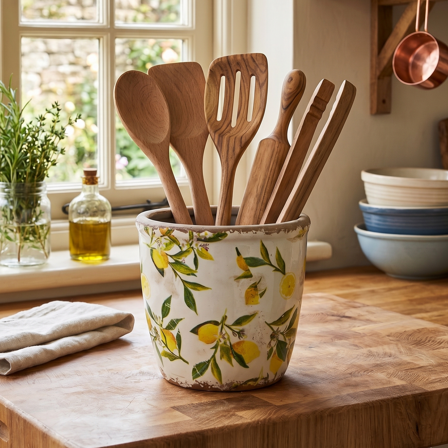 Botanical Ceramic Lemon Pot