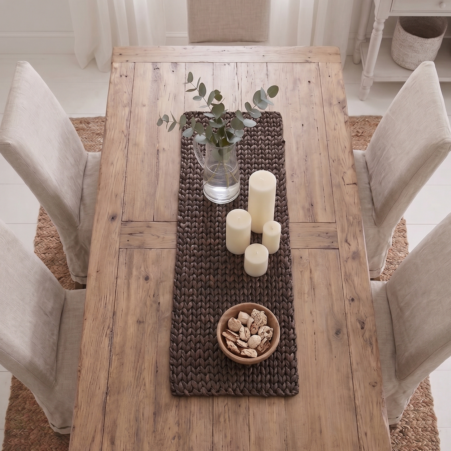 Antique Brown Water Hyacinth Table Runner