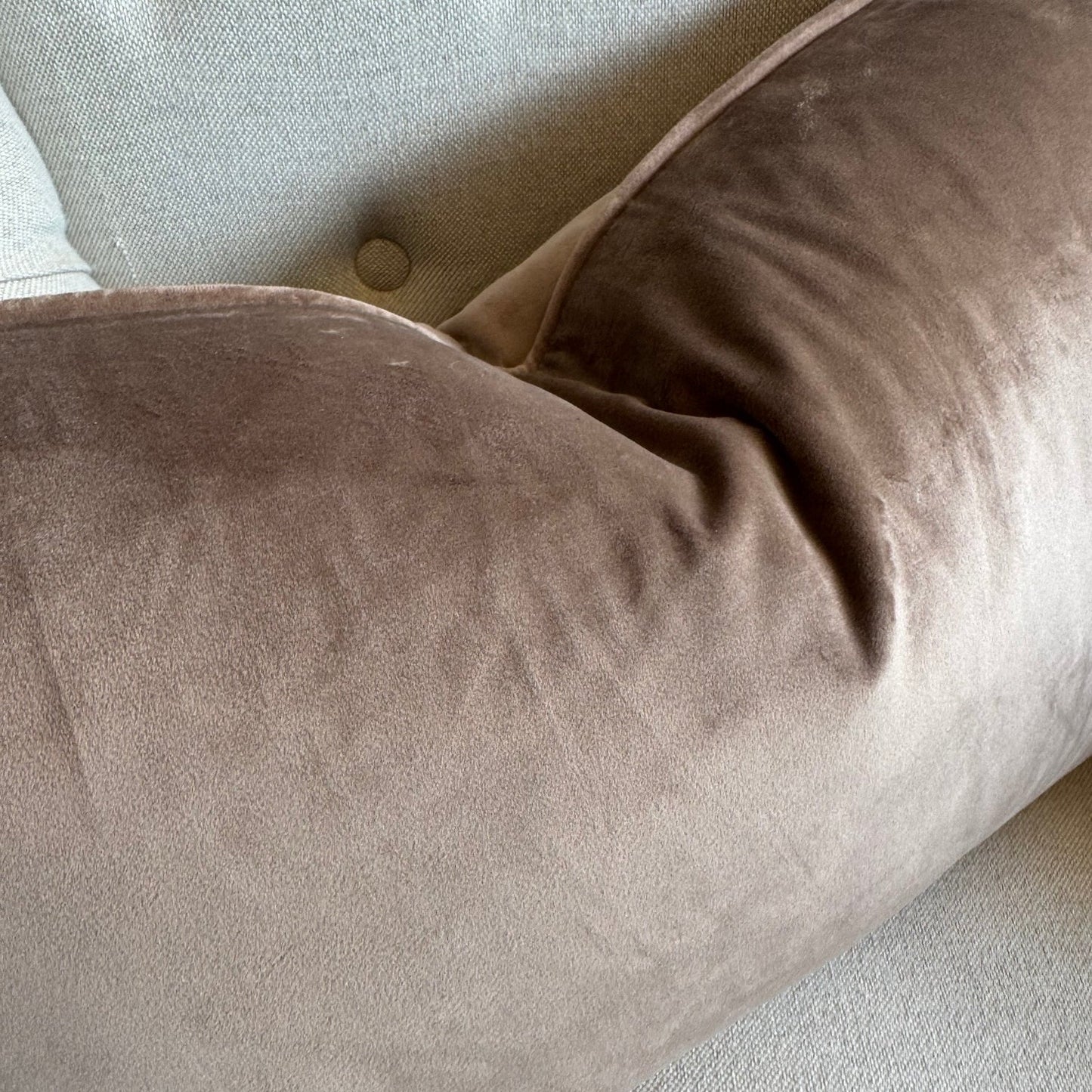 Experience the luxurious softness of our Mocha Velvet Lumbar Cushion. This cushion adds both style and indulgence to any room, featuring a hidden zipper for effortless use. Filled with feather inserts for ultimate comfort and easily machine washable on a delicate cycle. Perfectly suitable for any sofa or bed.