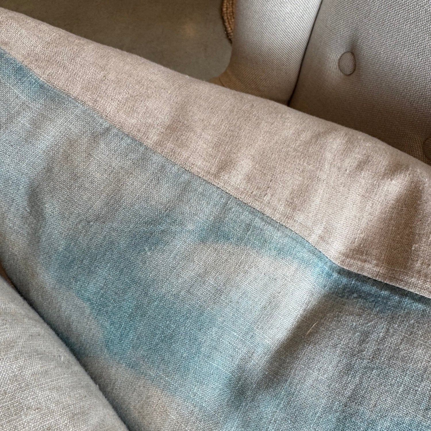 Indulge in the breath taking beauty of a tranquil beach landscape with the Island Summer Linen Cushion. Handcrafted by a local Auckland artist, the serene blues and soft hues capture the essence of New Zealand's rural settings. Perfect for any chair, this cushion is made from luxurious French organic linen and includes a feather filled insert for added comfort.