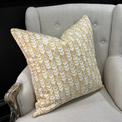 Dandelion Harvest Block Printed Linen Cushion
