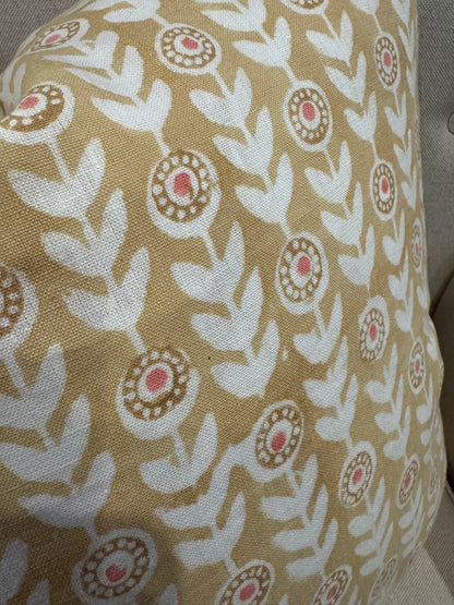 Dandelion Harvest Block Printed Linen Cushion