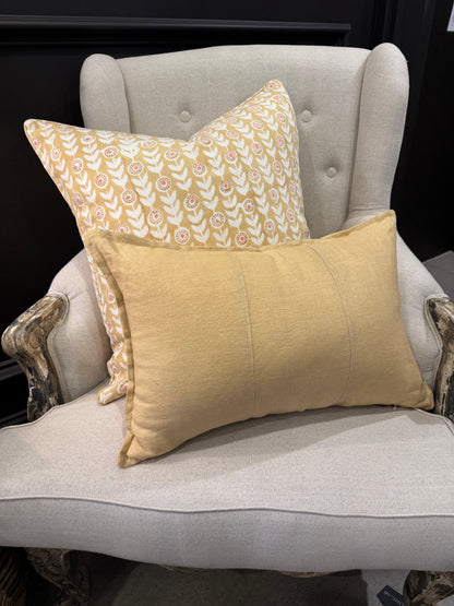 Dandelion Harvest Block Printed Linen Cushion