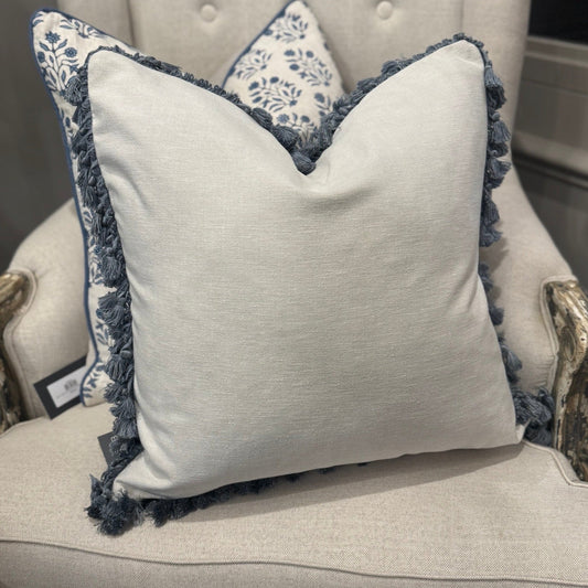 Blue Tassel Cushion 50cm x 50cm