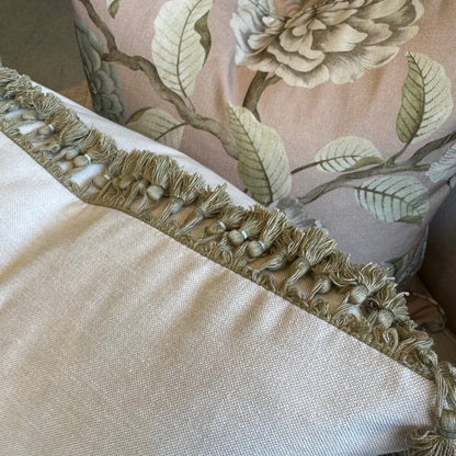 Olive Green Tassel Cushion 50cm x 50cm