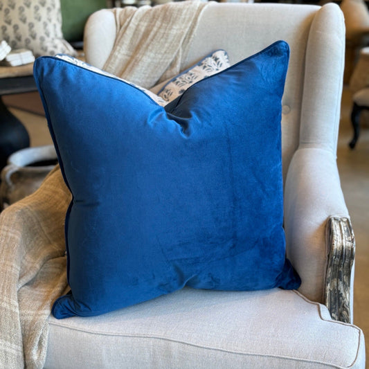 Cobalt Blue Velvet Cushion 55cm x 55cm