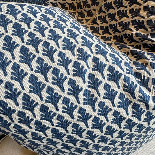 Lacefield Ponce Marine Navy Patterned Cushion 50cm x 50cm