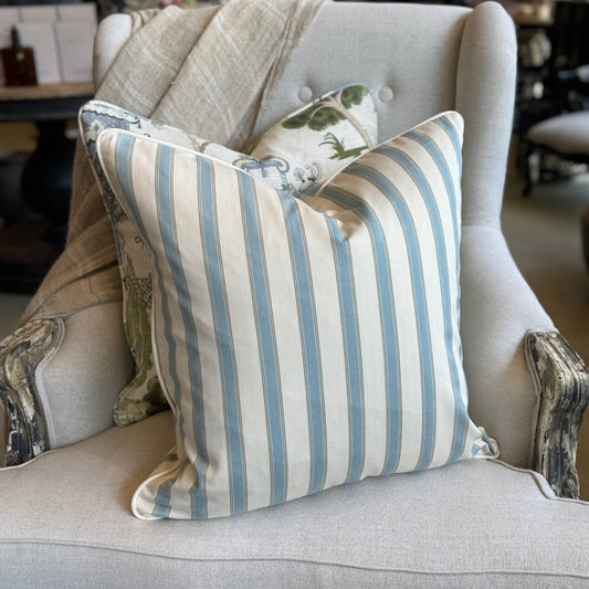 Turquoise & Olive Stripe Cushion 50cm x 50cm