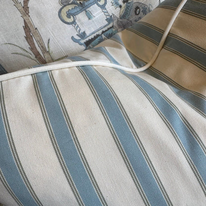 Turquoise & Olive Stripe Cushion 50cm x 50cm