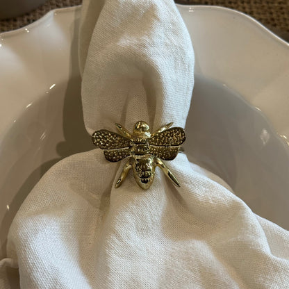 Bee brass napkin ring
