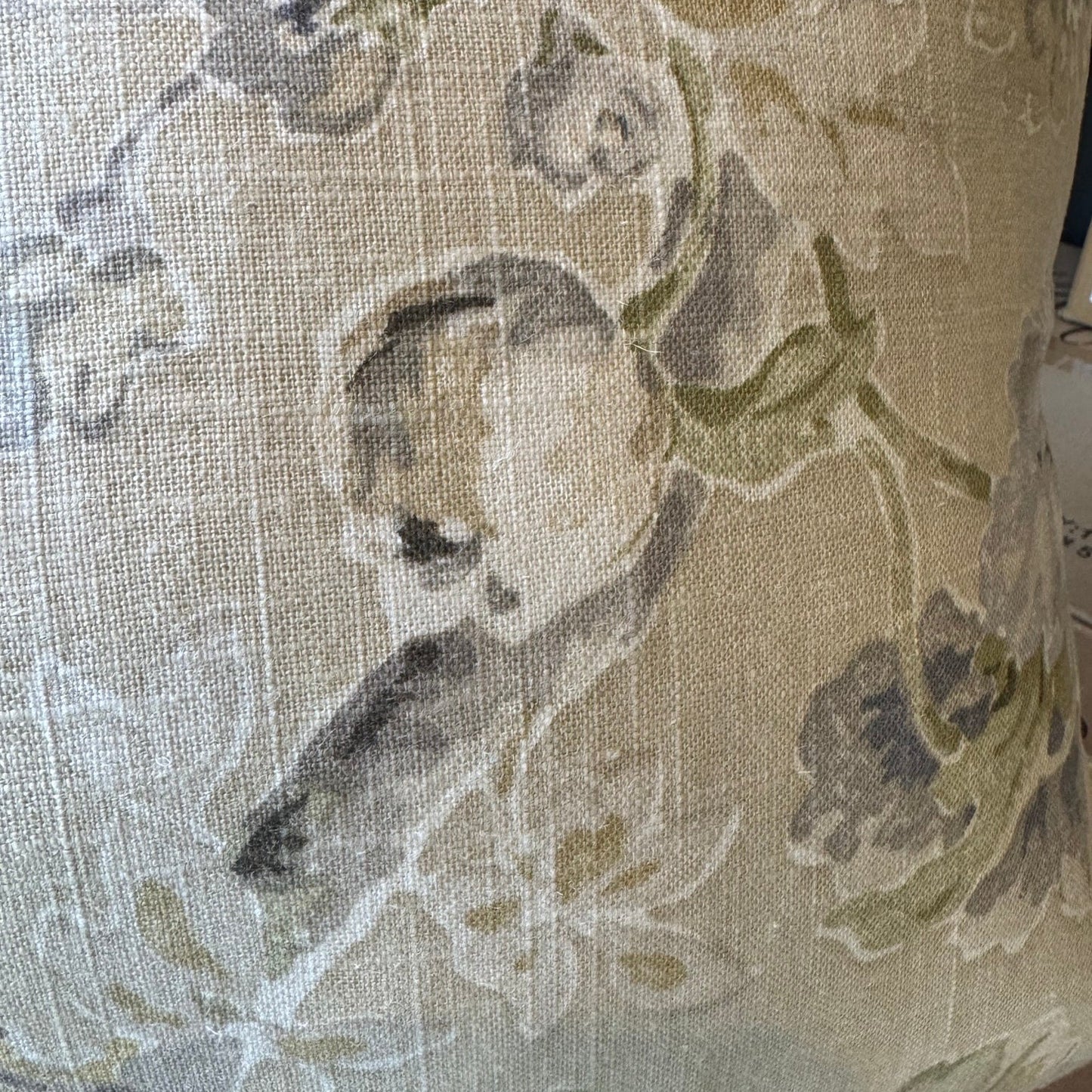 Camille Pale Yellow Floral Cushion 50cm x 50cm
