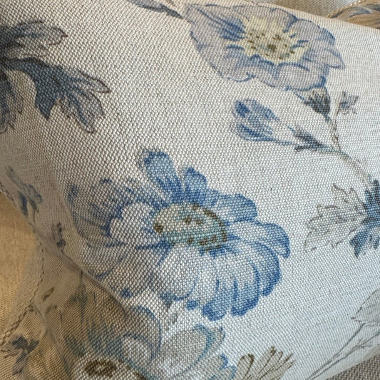 Isla Pale Blue Floral Lumbar Cushion 50cm x 40cm