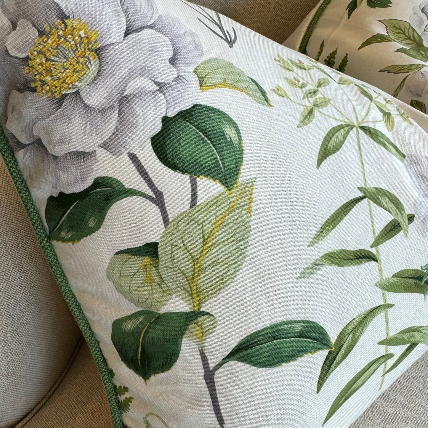 Marguerite Camelia Floral Lumbar Cushion