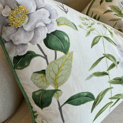 Marguerite Camelia Floral Lumbar Cushion