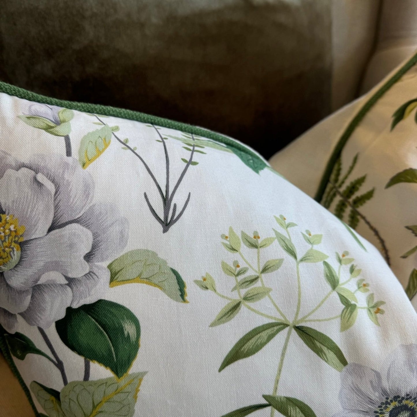 Marguerite Camelia Floral Lumbar Cushion